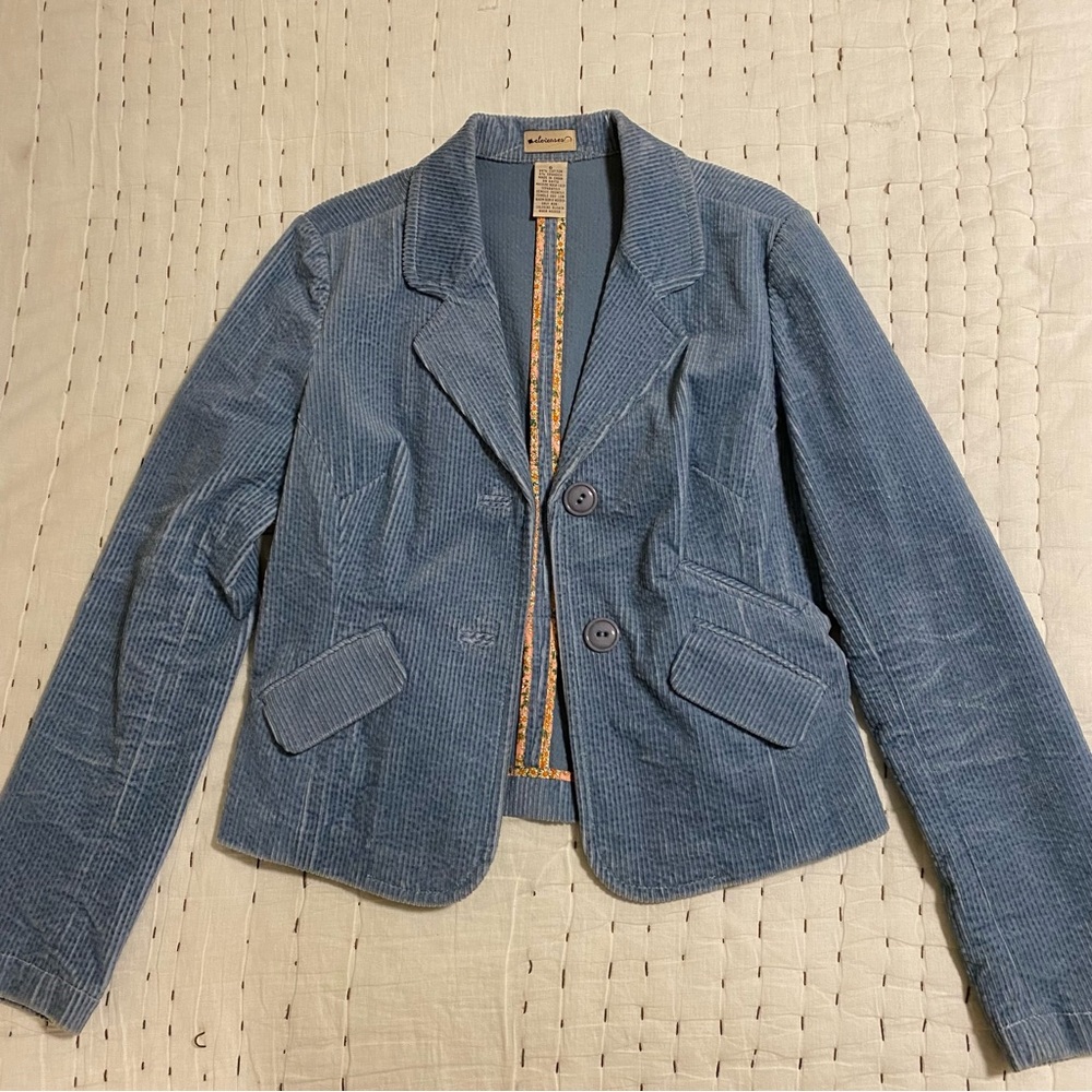 Anthropologie elevenses Wide Wale Corduroy Jacket Blazer Coat Size 6